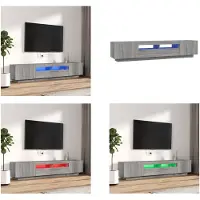 vidaXL 2 pcs. Armoire TV Set LED Luminaires Gris Sonoma Matériau dérivé du bois - Armoire TV - Meubles TV - Supports TV