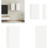 vidaXL Armoires TV 2 pcs. Blanc 30,5x30x60 cm Bois composite - Armoire TV - Armoires TV - Armoire TV suspendue - Armoires TV suspendues