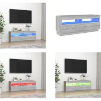 vidaXL Armoire TV avec lampes LED Gris Sonoma 100x35x40 cm - Armoire TV - Meubles TV - Supports TV