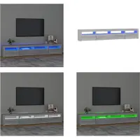 vidaXL Armoire TV avec lampes LED Gris Sonoma 240x35x40 cm - Armoire TV - Pieds de TV - Armoire média