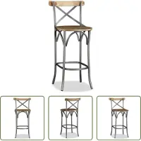 The Living Store Tabouret de bar en bois massif de manguier