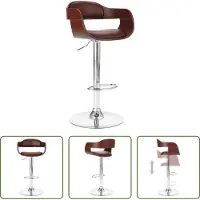 The Living Store tabouret de bar en simili cuir marron