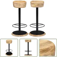 The Living Store Chaises de bar 2 pcs. Bois massif de mangue