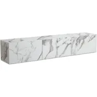 Wohnling Meuble tv bas suspendu aspect marbre blanc 160x30x30 cm, meuble tv design avec portes pliantes moderne, meuble tv mural, meuble tv à tiroirs, meuble tv à tiroirs |