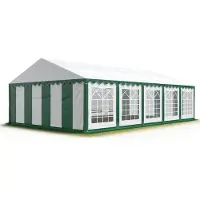 TOOLPORT 5x10 m Tente de réception / Barnum vert-blanc toile de haute qualité PVC 700 N