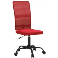 vidaXL Chaise de bureau Réglable en hauteur Vin rouge Tissu résille