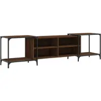 vidaXL Armoire TV marron imitation chêne 203x37x50 cm Matériau dérivé du bois