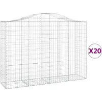 vidaXL Gabions avec arc surélevé 20pcs 200x50x140/160cm Fer galvanisé