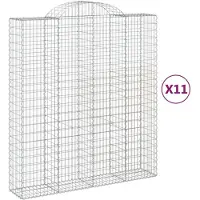 vidaXL Gabions avec arc surélevé 11pcs. 200x50x220/240cm Fer galvanisé