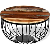 vidaXL Table basse en vieux bois massif