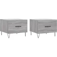 vidaXL Tables basses 2 pcs. Gris Sonoma 50x50x40 cm Bois composite