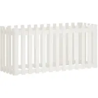 vidaXL Lit surélevé Design clôture à lattes Blanc 150x50x70 cm Pin massif