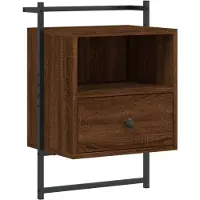 vidaXL Table de chevet murale chêne brun 40x30x61 cm bois d'ingénierie