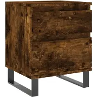 vidaXL Table de chevet chêne fumé 40x35x50 cm bois d’ingénierie