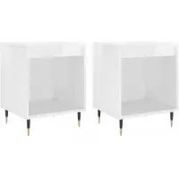 vidaXL Tables de chevet 2 pcs blanc brillant 40x35x50 cm