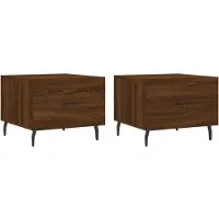 vidaXL Tables basses 2 pcs. Brun imitation chêne 50x50x40 cm bois composite