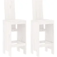 vidaXL Tabouret de bar 2 pcs. Blanc 40x42x120 cm Pin massif