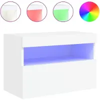 vidaXL Armoire TV murale avec lampes LED blanc 60x30x40 cm