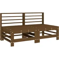 vidaXL Canapés centraux de jardin 2 pcs. Pin massif brun miel