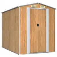 vidaXL Abri de jardin marron clair 192x274x223 cm Acier galvanisé