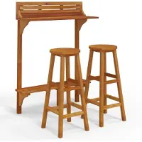 vidaXL Ensemble de 3 bars de balcon en bois massif d'acacia
