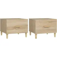 vidaXL Tables basses 2 pièces chêne Sonoma 50x50x40 cm bois composite
