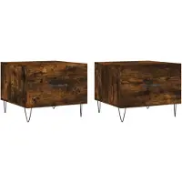 vidaXL Tables basses 2 pcs. Chêne fumé 50x50x40 cm Bois composite