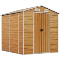 vidaXL Abri de jardin brun clair 191x215x198 cm Acier galvanisé