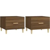 vidaXL Tables basses 2 pcs. Chêne brun 50x50x40 cm Bois composite