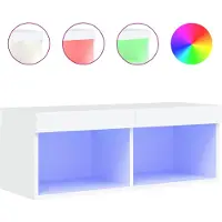 vidaXL Armoire TV avec lampes LED blanc 80x30x30 cm
