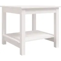 vidaXL Table basse blanche 50x50x45 cm pin massif