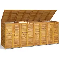 Super Merchant Box pour poubelles pour 4 tonnes 280x89x117 cm bois massif acacia