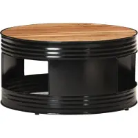 vidaXL Table basse noire 68x68x36 cm acacia massif