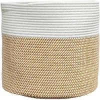 vidaXL Panier de rangement marron et blanc Ø40x35 cm coton