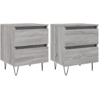 vidaXL Tables de chevet 2 pcs sonoma gris 40x35x50 cm bois ingénierie