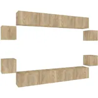 vidaXL Ensemble d'armoires TV 8 pièces en bois composite chêne Sonoma