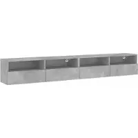 DKD Home Decor Armoires TV murales 2 pcs. Gris béton 100x30x30 cm Bois composite