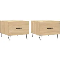 vidaXL Tables basses 2 pièces chêne Sonoma 50x50x40 cm bois composite