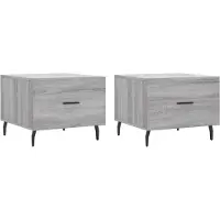 vidaXL Tables basses 2 pcs. Gris Sonoma 50x50x40 cm Bois composite