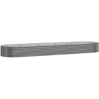 vidaXL Parterre surélevé Acier revêtu par poudre 396x100x36 cm Gris