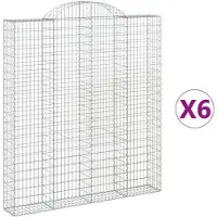vidaXL Gabions avec arc surélevé 6 pcs. 200x30x220/240cm Fer galvanisé