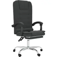 vidaXL Chaise de bureau avec fonction massage Noir similicuir