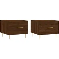 vidaXL Tables basses 2 pcs. Brun imitation chêne 50x50x40 cm bois composite