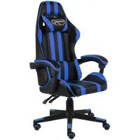 vidaXL Chaise de jeu noir et bleu similicuir