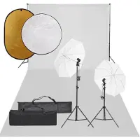 vidaXL Kit studio photo avec éclairage, fond et réflecteur