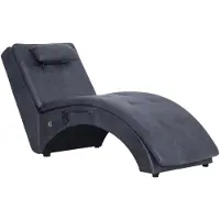 vidaXL Chaise longue de massage avec coussin Gris aspect daim