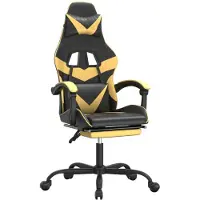 vidaXL Chaise de jeu avec repose-pieds Noir et or similicuir