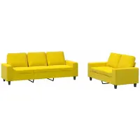 vidaXL Ensemble de canapés 2 pièces jaune clair Tissu