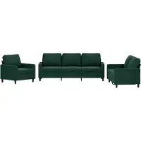 vidaXL Ensemble de canapés 3 pièces avec coussins vert foncé velours