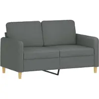 vidaXL Canapé à 2 places Gris foncé 120 cm Tissu